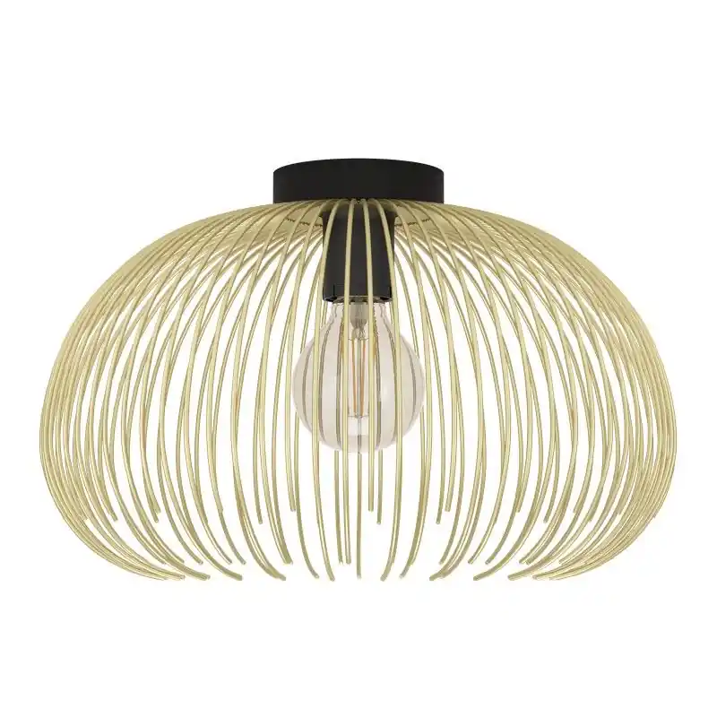 Plafonnier 1 lumière modèle Venezuela couleur Or-Noir par Eglo