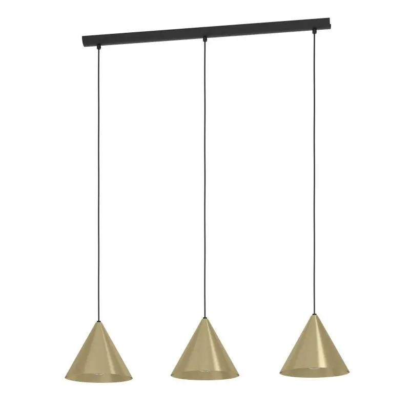 Suspension 3 lumières modèle Narices en Or Satiné-Noir par Eglo