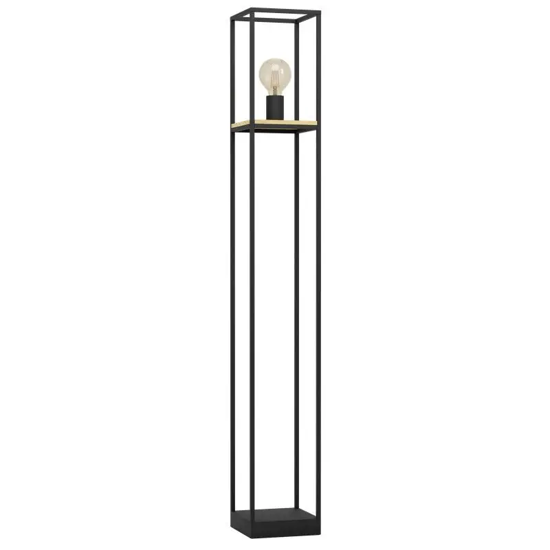 Lampadaire modèle Libertad en noir et bois par Eglo