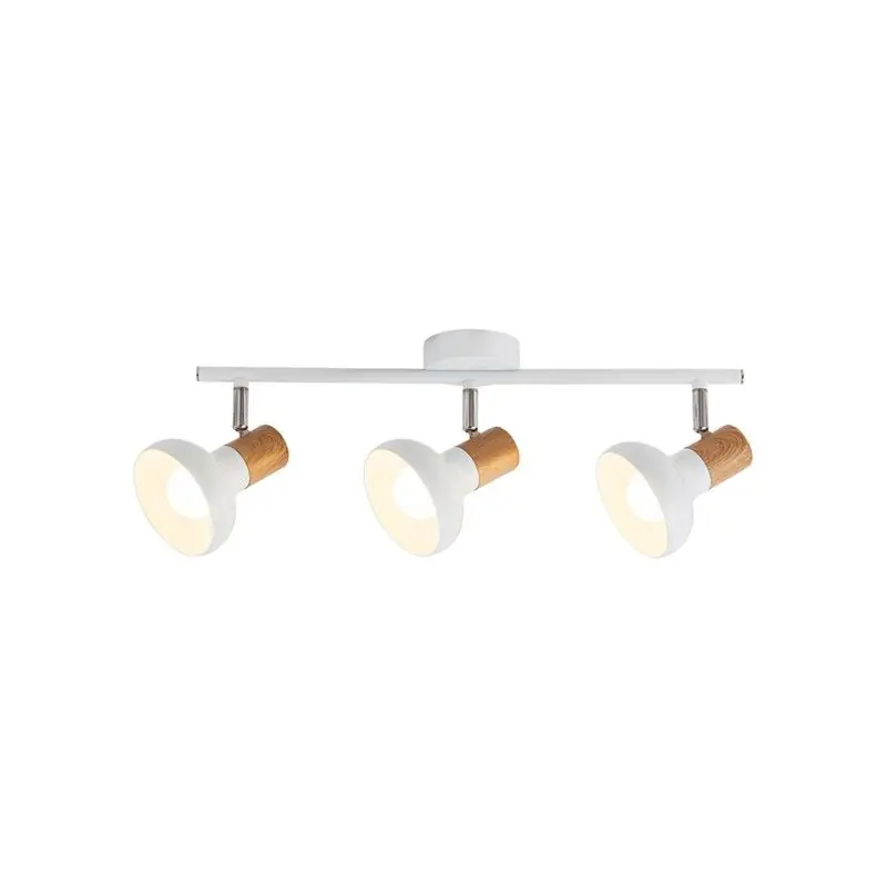 Lampe Spot avec 3 lampes E14 en Blanc et Bois Style Scandinave modèle HOLLY par Rabalux