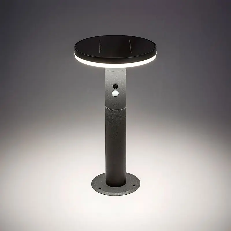 Lampadaire solaire Alaska Beacon en acier inoxydable anthracite et blanc IP44 Rabalux