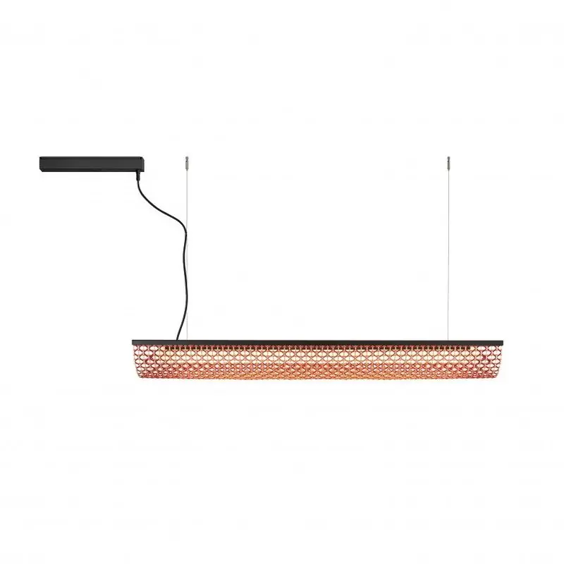 Lampe d‘extérieur Nans Balis S/140 modèle structure marron abat-jour rouge par Bover