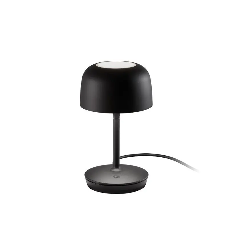 Lampe de Table modèle Bol M/30 avec Bouton Poussoir Ajustable en Noir Mat par Bover