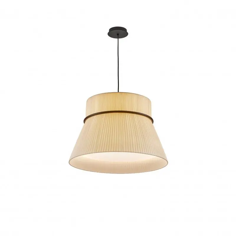 Lampe à suspension modèles Folie S/60 avec structure noire finie en ruban translucide crème Bover