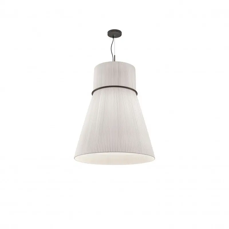 Lampe à suspension modèles Folie S/70 avec structure noire finie en ruban blanc translucide par Bover