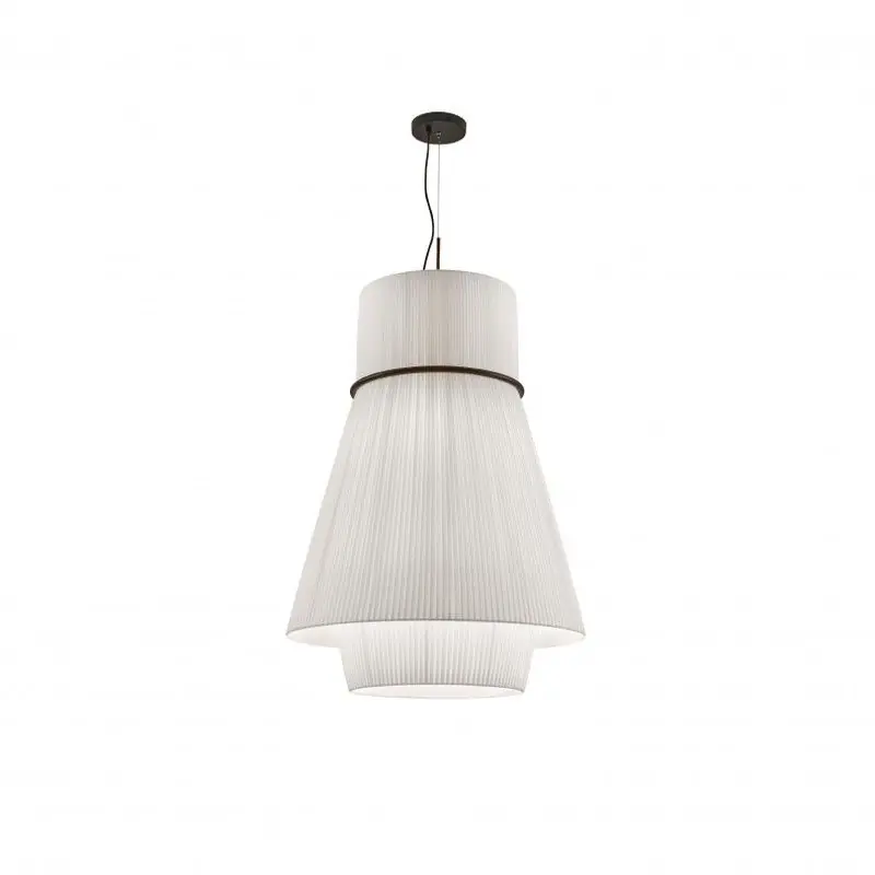 Lampe à suspension modèles Folie S/70.2 avec structure noire finie en ruban blanc translucide par Bover