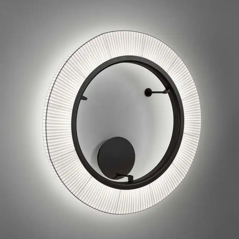 Plafonnier modèle Roda Pf/90 de couleur Marron avec abat-jour en ruban blanc Bover