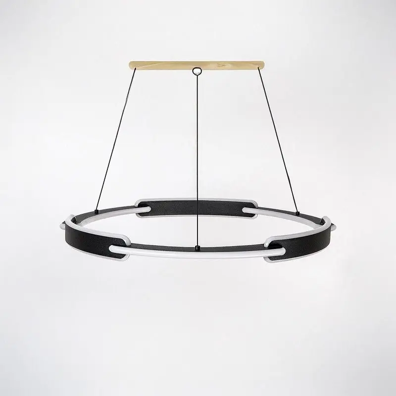 Plafonnier LED suspendu 45W, diamètre 600mm, coloris noir, modèle Sindri de Rabalux