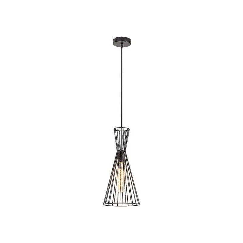 Lampe à suspension Leandros, 1L E27, noire, par Rabalux