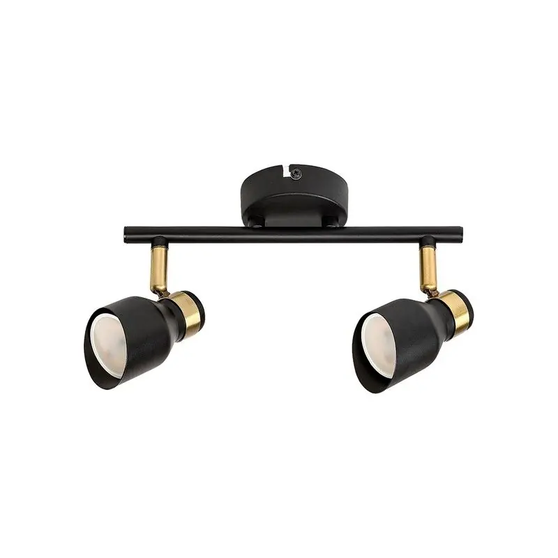 Applique murale Rabalux Lilou 2 lumières noir/doré