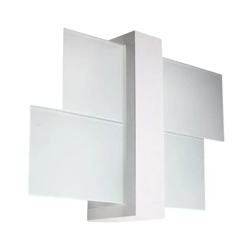 Applique Murale Bois 2 rectangles de Verre pour Ampoule E27