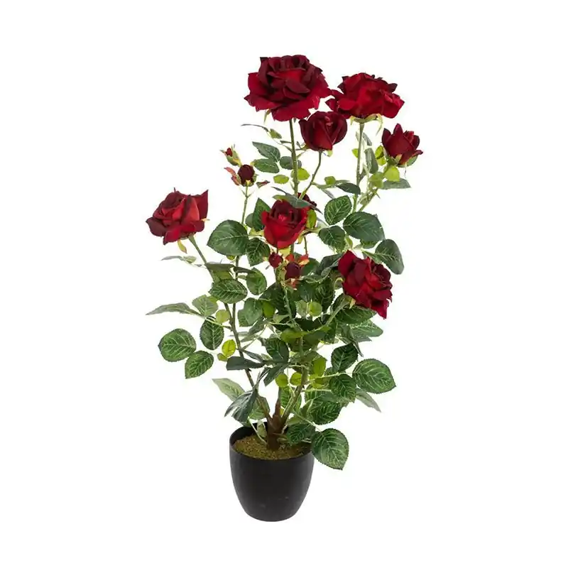 Plante Artificielle Décorative Rosier velours 74cm