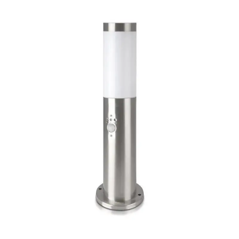 Borne de Jardin Acier Inoxydable avec Détecteur 45cm pour Ampoule E27 IP44