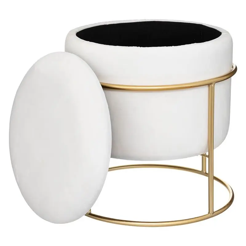 Pouf de Rangement en Velours 24 cm