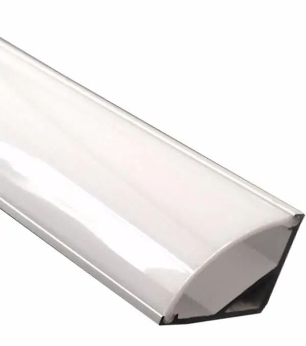 Profilé Aluminium Angle pour Bandeau LED Couvercle Blanc Opaque