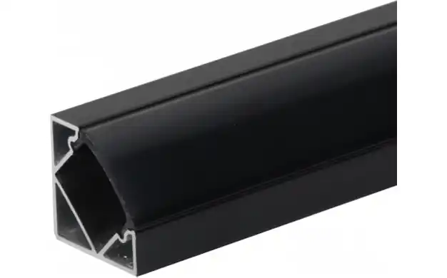 Profilé Aluminium Angle 2m pour Ruban LED Couvercle Noir Opaque