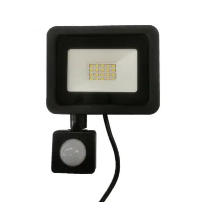 Projecteur LED Extérieur 20W IP65 NOIR avec Détecteur de Mouvement Crépusculaire