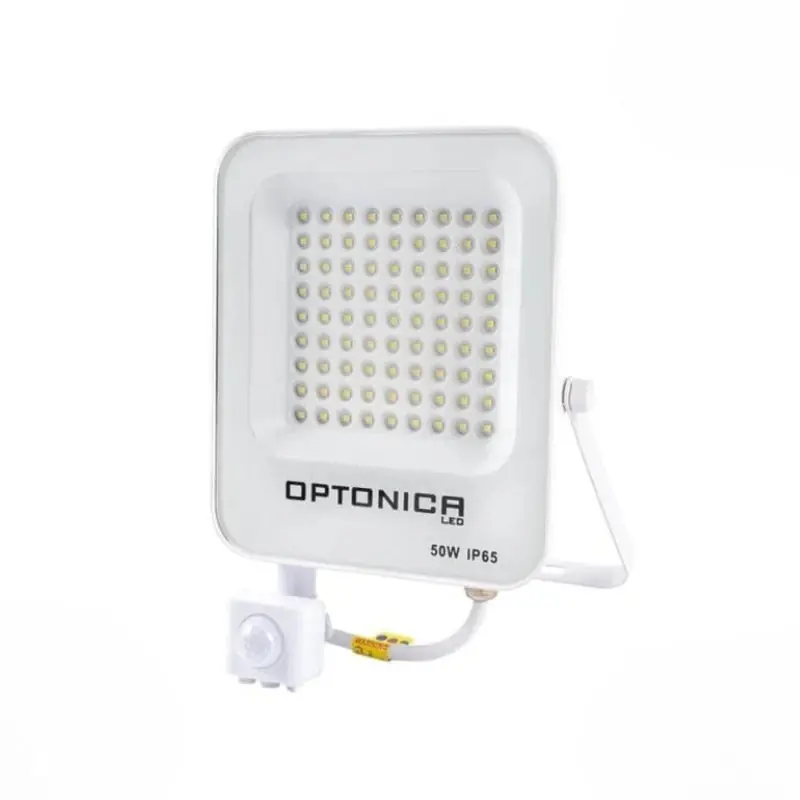 Projecteur LED Extérieur 50W IP65 BLANC avec Détecteur de Mouvement Crépusculaire