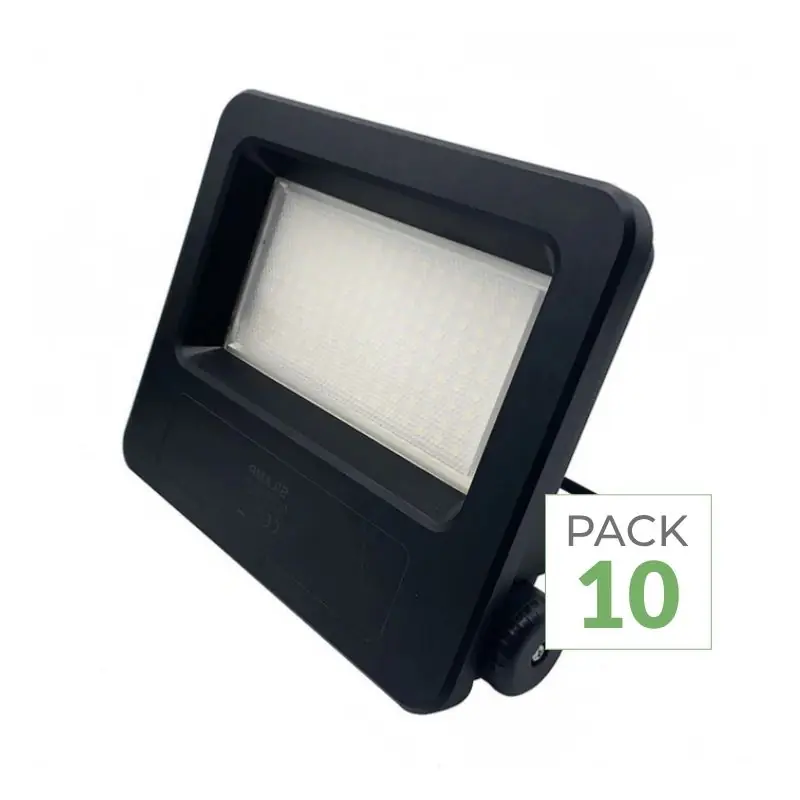 Pack de 10 - Projecteurs LED Extérieur 50W IP65 NOIR