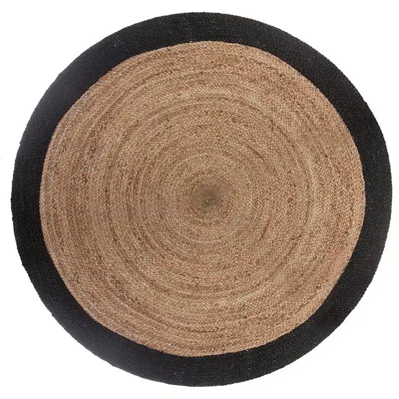 Tapis Rond Jute 120cm Bicolore Naturel