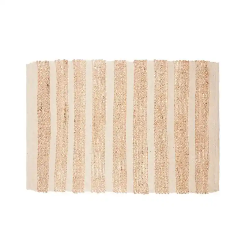Tapis Jute Éthnique Rectangulaire avec Rayures 60x90 cm