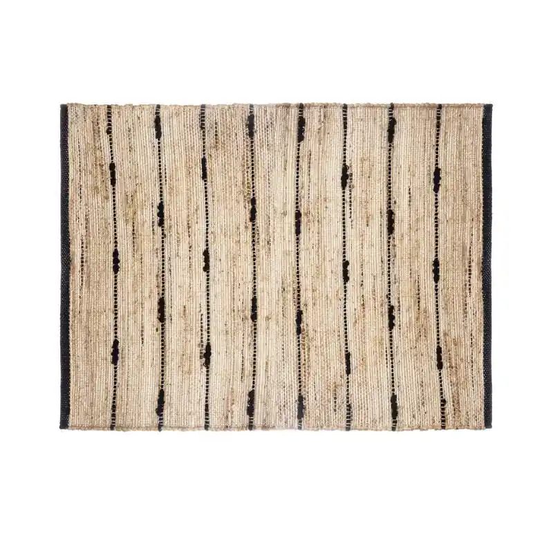 Tapis Jute Rectangulaire avec Rayure en Coton 60x90 cm