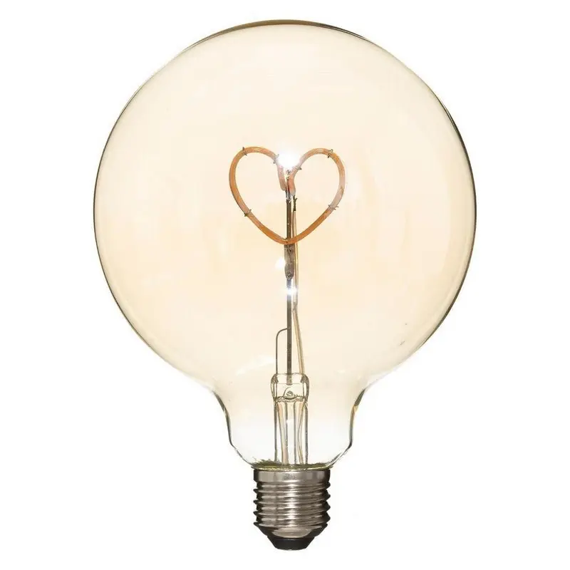 Ampoule E27 LED Filament Coeur G125 Globe Ambré