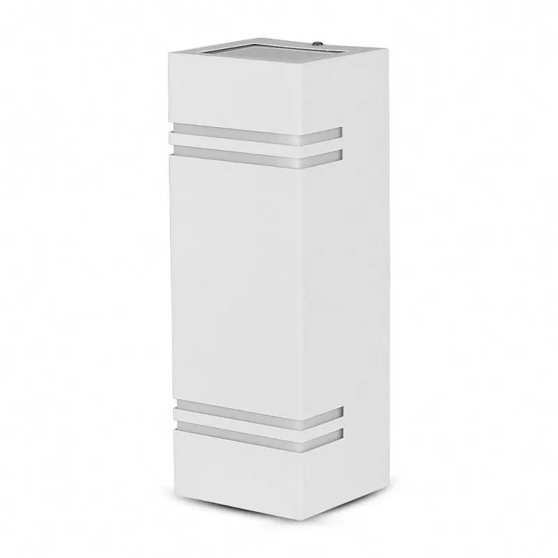 Applique Murale LED Blanche Carrée IP44 Double Faisceau GU10