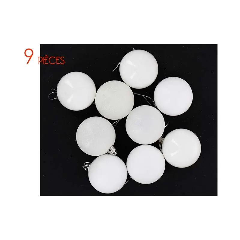 Boules de Noël BLANC 9 pcs Ø6cm