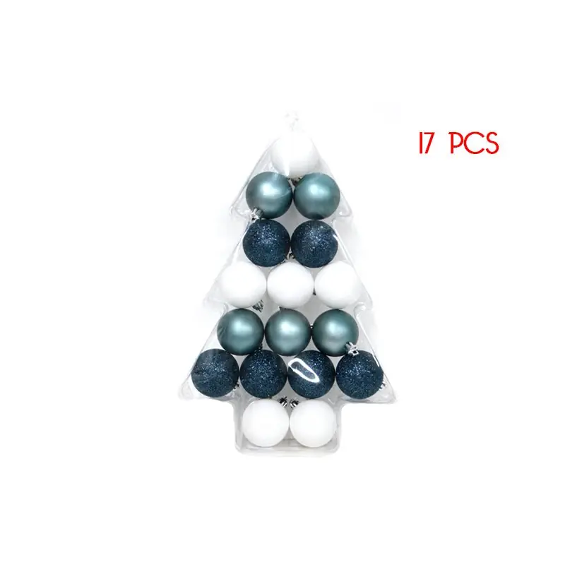 Boules de Noël BLANC \\/ BLEU 17 pcs Ø5cm