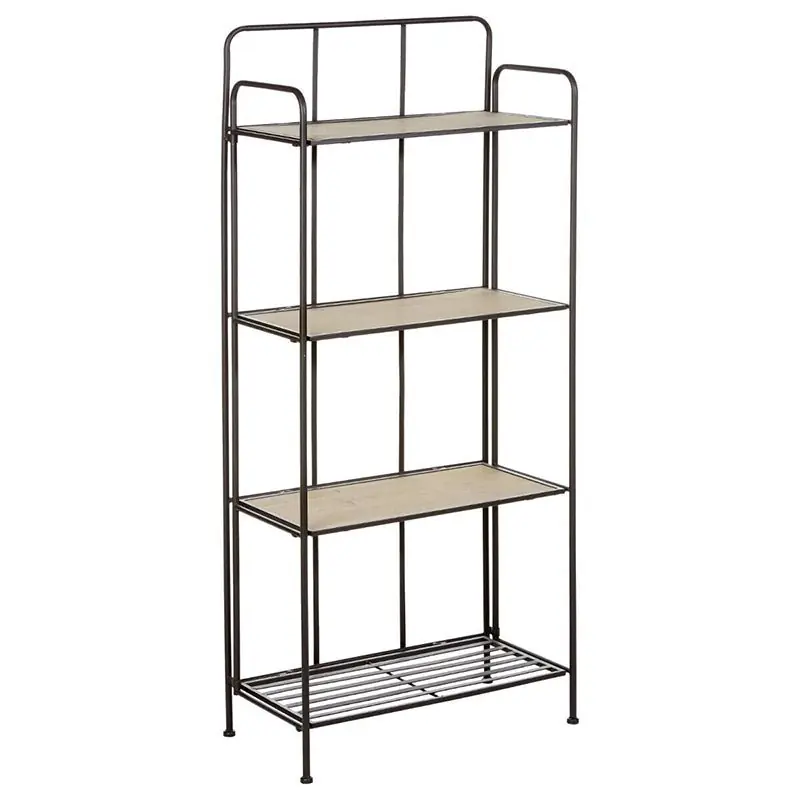 Etagère de Rangement Métal et Bois 4 niveaux H137cm