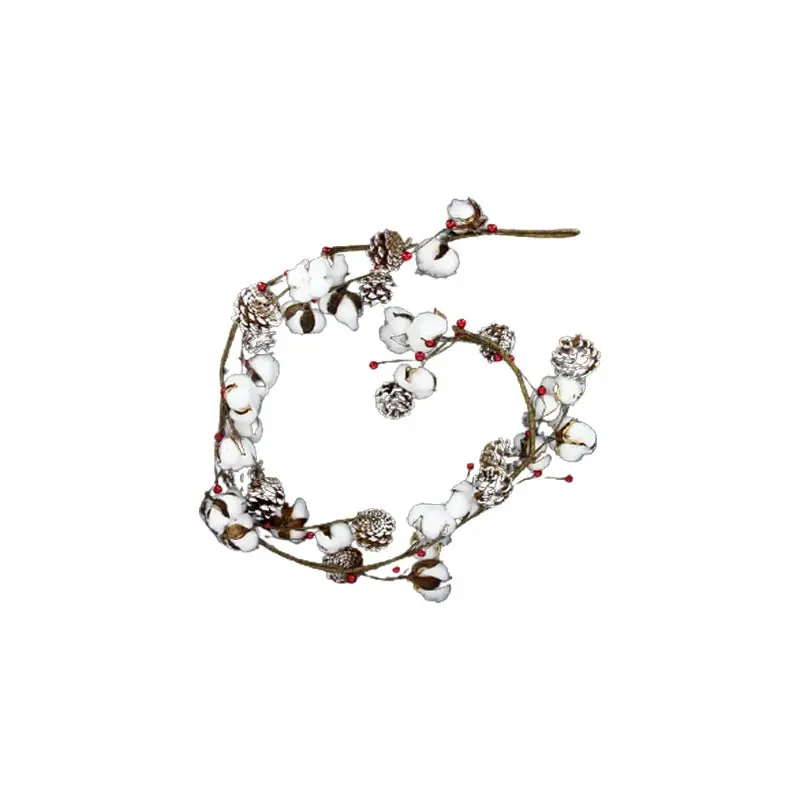 Guirlande de Noël Fleurs de Coton 1m50