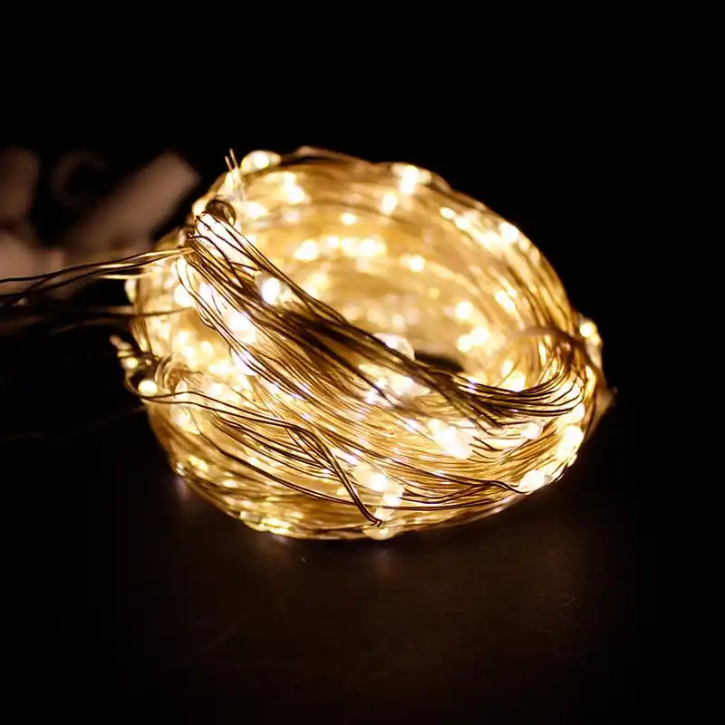 Guirlande LED Rideau USB 3x3M 300 LED + Télécommande - Blanc Chaud