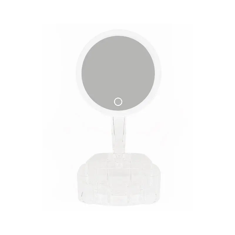 Miroir LED pivotant avec rangement bijoux Rond