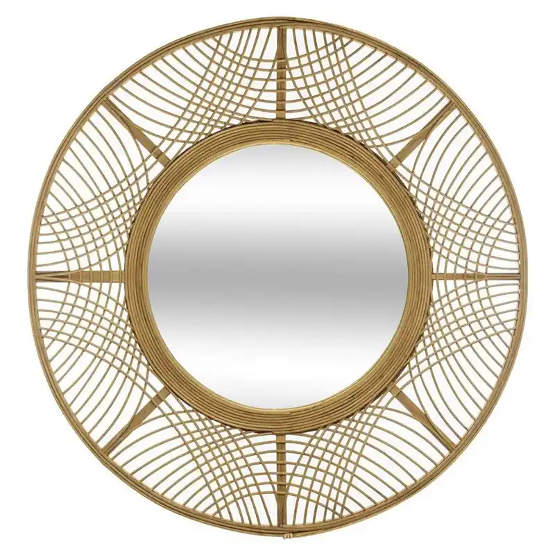 Miroir Rond en Bambou 70cm