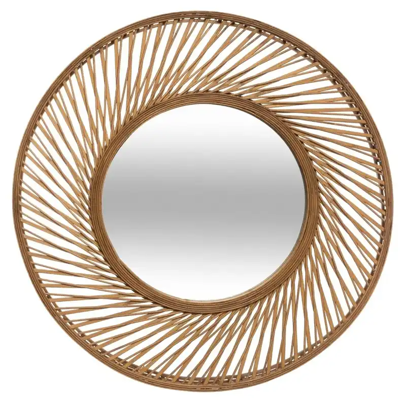 Miroir Rond en Bambou 72 cm