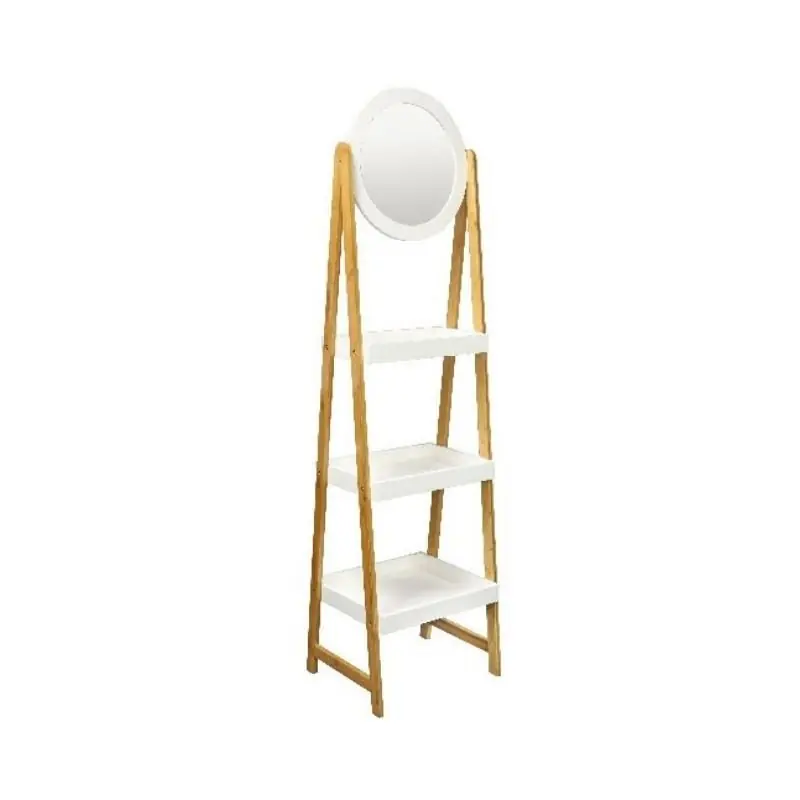 Miroir sur pieds avec 3 étagères 43 x 36 x H136 cm