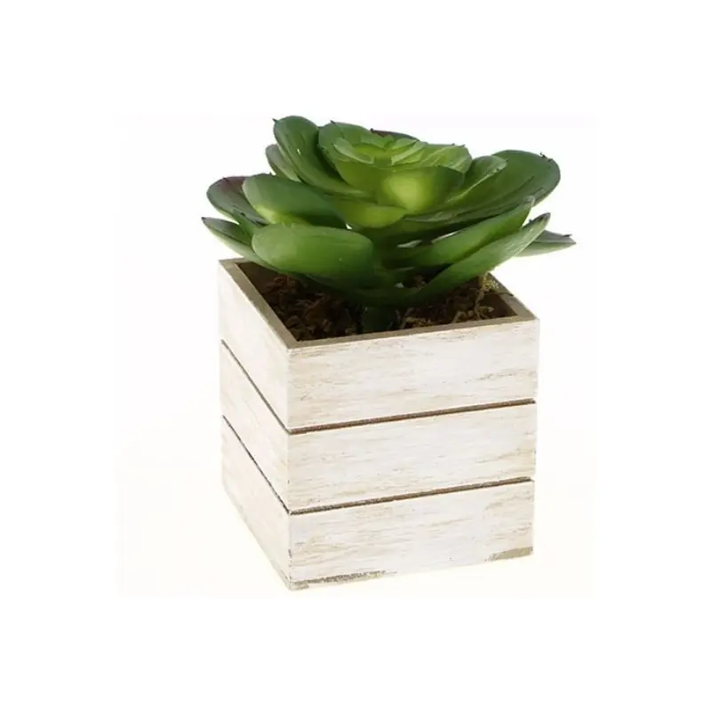 Plante artificielle dans pot en bois H.12cm