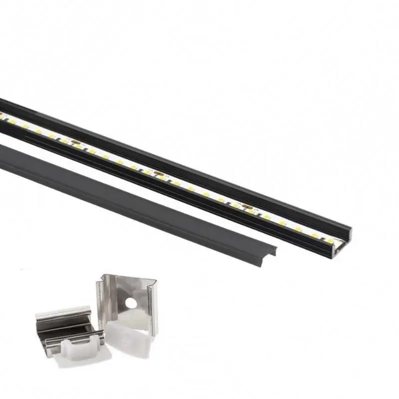 Profilé Aluminium 2m Noir pour Ruban LED - Cache Opaque Noir