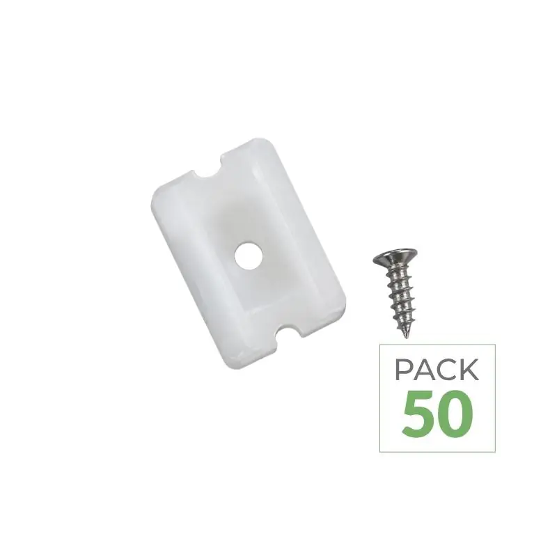 Pack de 50 - Support et vis de fixation pour Néon Flexible 24V