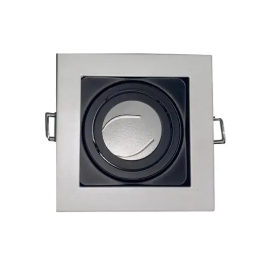 Support Spot Encastrable GU10 Orientable Carré Blanc