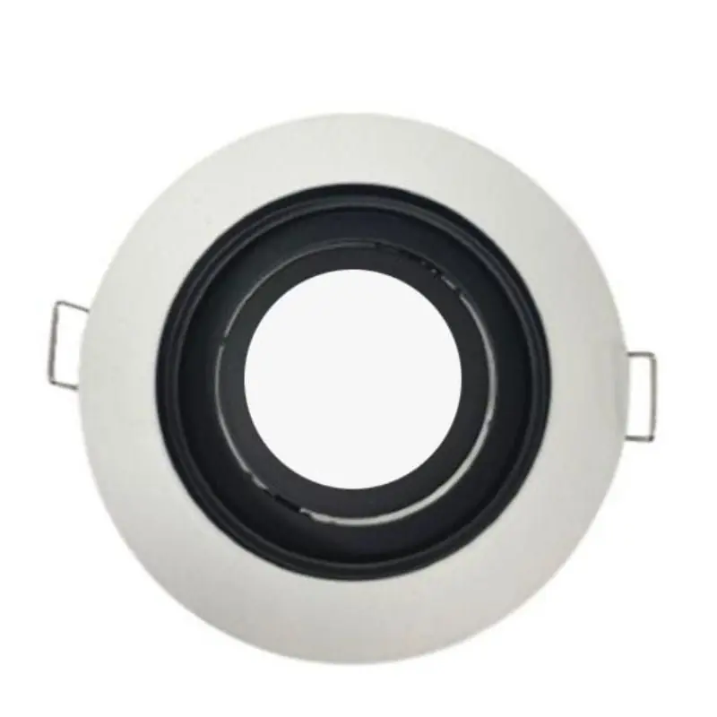 Support Spot Encastrable GU10 Orientable Rond Blanc\\/Noir