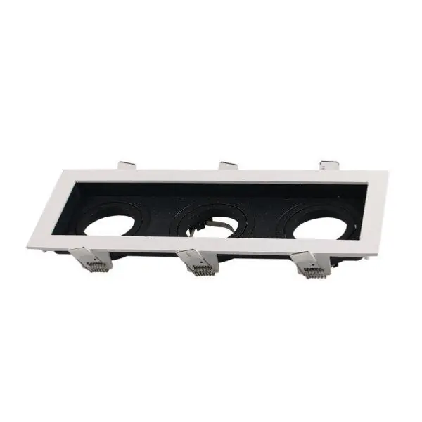 Support Spot GU10 Encastrable Orientable Triple Projecteur