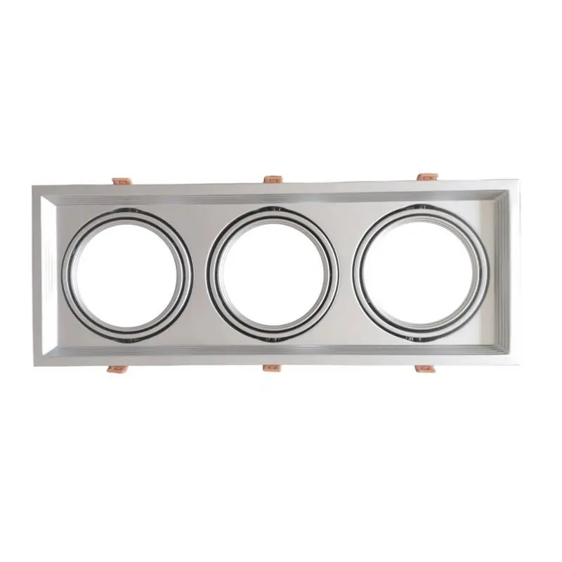 Support Triple Orientable INOX Encastrable pour Ampoules LED AR111