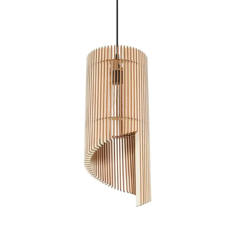 Suspension Bois Géométrique design pour Ampoule E27