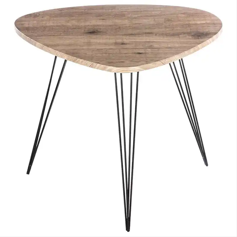 Table d'Appoint Triangulaire Effet Bois 69x54x60 cm