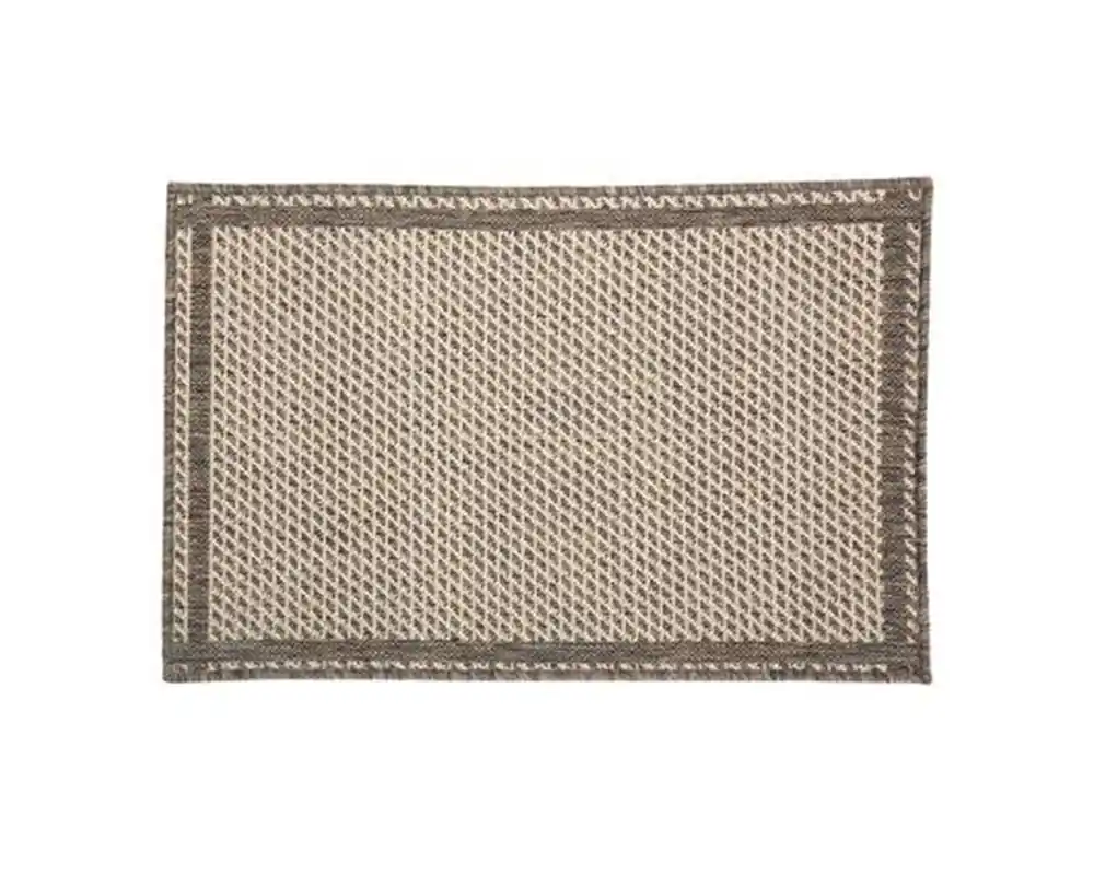 Tapis polypropylène motif grille 50x80 cm - Taupe