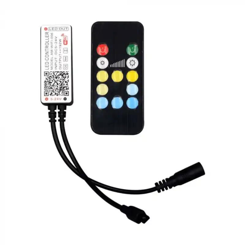 Contrôleur Wi-Fi Infrarouge avec Télécommande pour Ruban LED CCT 12V\\/24V 24 Boutons
