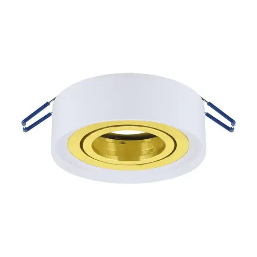 Spot Encastrable Orientable BLANC et OR pour Ampoule GU10