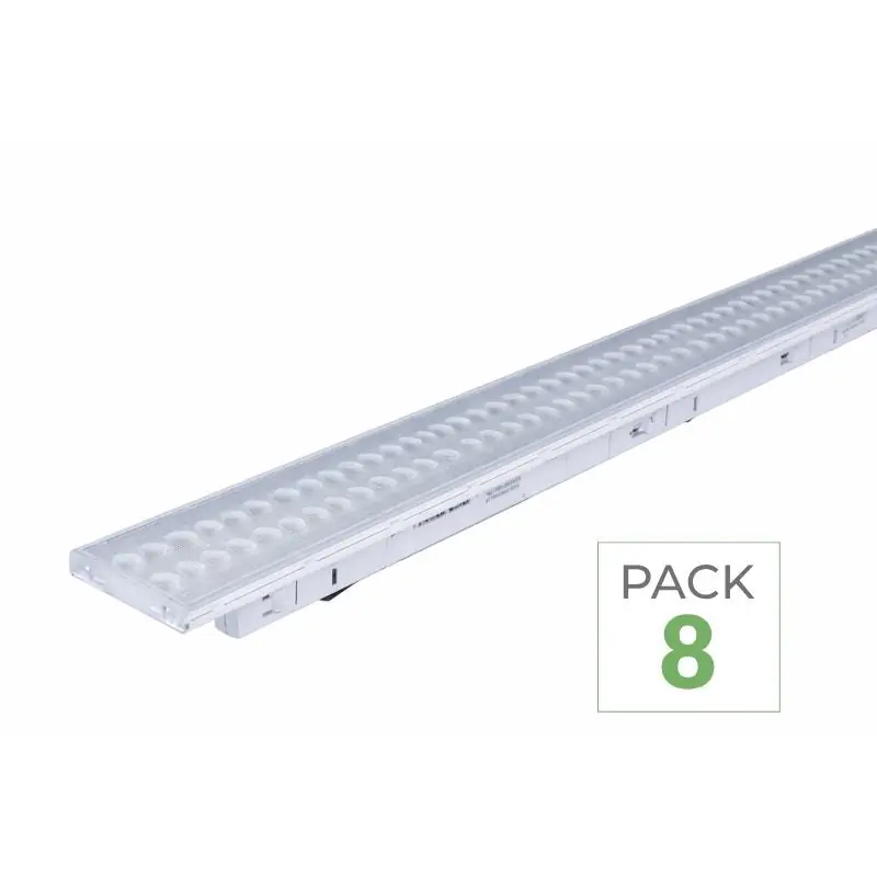 Pack de 8 - Spot Linéaire LED sur Rail Triphasé 150cm Blanc - Puissance Ajustable CCT